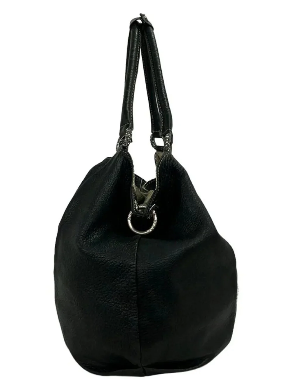 MICHELANGELO Black Leather Tote Bag